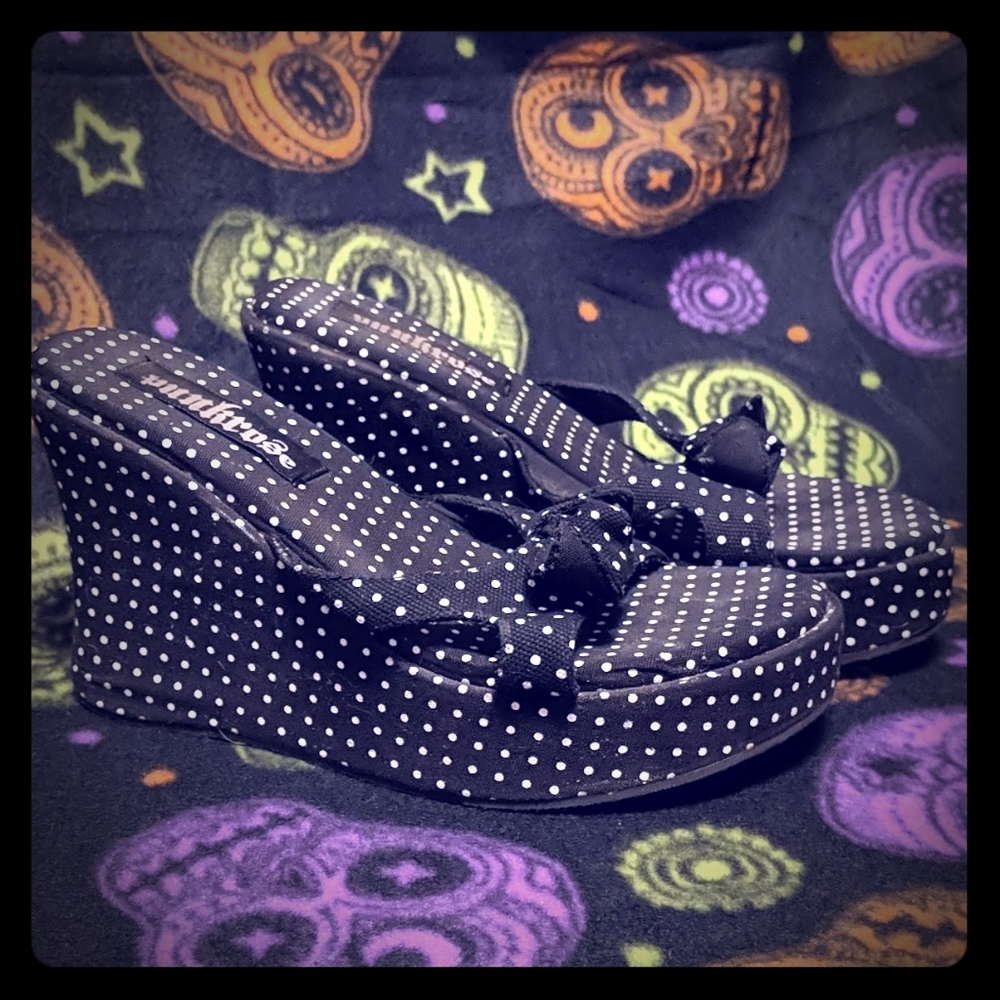 Punkrose Black & White Wedges size 7